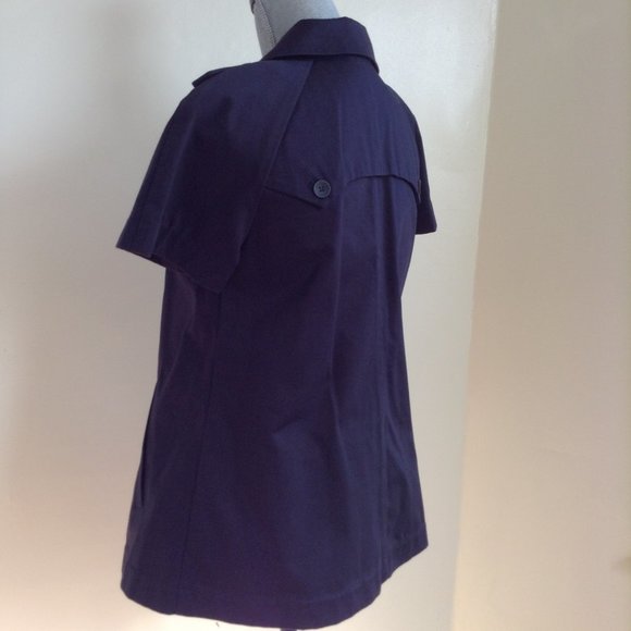 NEW Joes Jeans Short Sleeve Cotton Trench Coat Jacket Navy Blue XS - Picture 5 of 13
